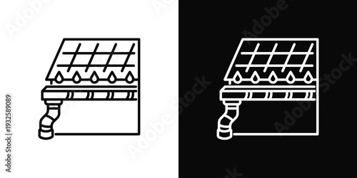 Roof Gutter Icon In Black And White Style