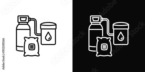Water Softener Icon In Black And White Style
