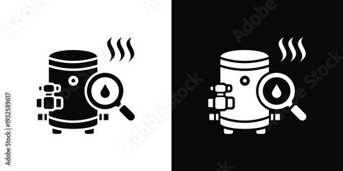 Water Heater Icon In Black And White Style