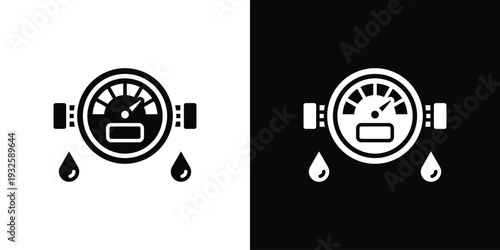 Water Meter Icon In Black And White Style