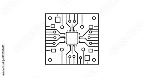Detailed illustration of a central processing unit chip.