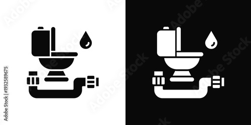 Toilet Installation Icon In Black And White Style