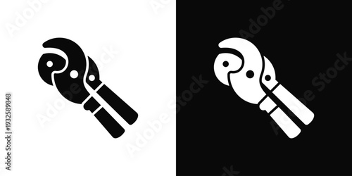 Pipe Cutter Icon In Black And White Style