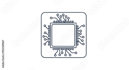Detailed illustration of a central processing unit chip.