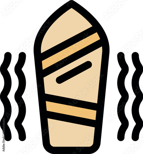 Surfboard gliding over ocean waves, evoking the thrill of extreme water sports