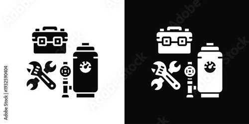 Utility Room Icon In Black And White Style