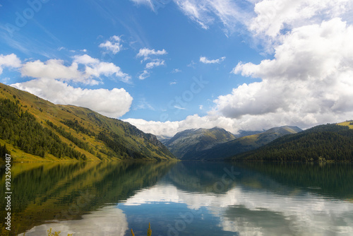 Landscape with mountains and a lake Taimen. Altai, Russia
