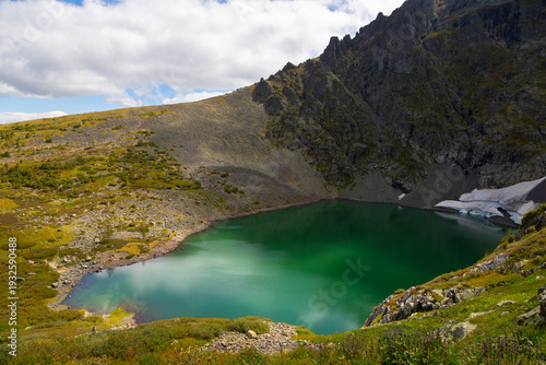 Beautiful summer landscape with mountains and a lake. Altai, Russia