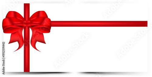 Gift card with red bow vector