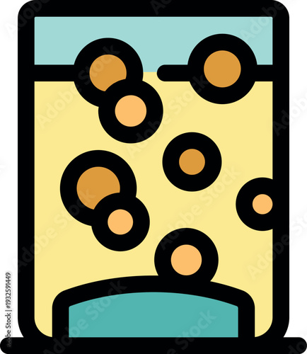 Yellow liquid bubbling in glass beaker during science experiment, creating foam and air bubbles