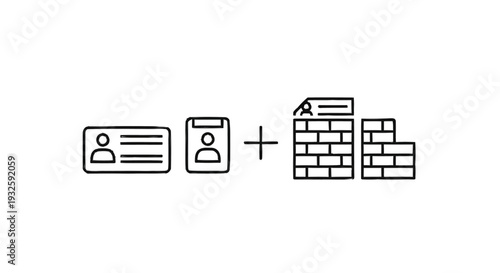 Identity Card and Document Protected by Brick Wall.