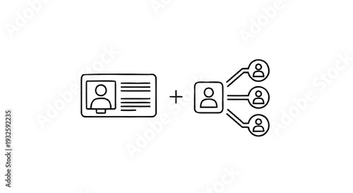 Identity Card and Network of People Connection Concept.