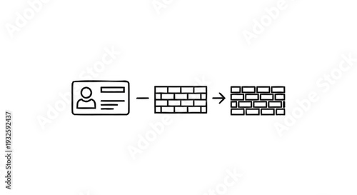 Identity Card Blocked by Brick Wall Symbolizing Access Denial.