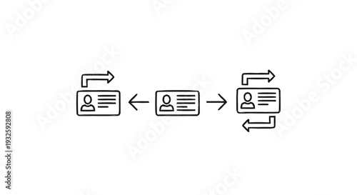 Identity Card Exchange and Network Concept.