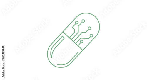 Digital Pill with Circuit Board Technology Inside.