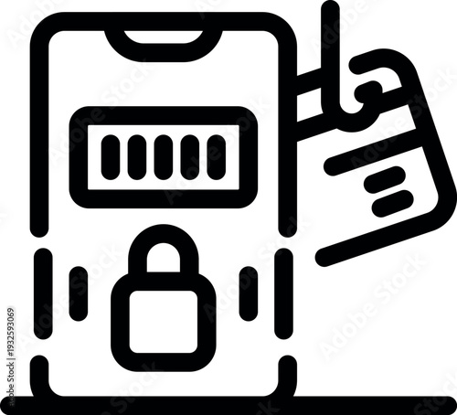 Phishing attack stealing personal data and credit card information from smartphone, cyber security concept