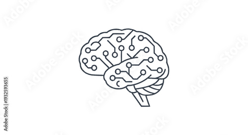 Digital Brain Network Circuit Board Technology Concept.