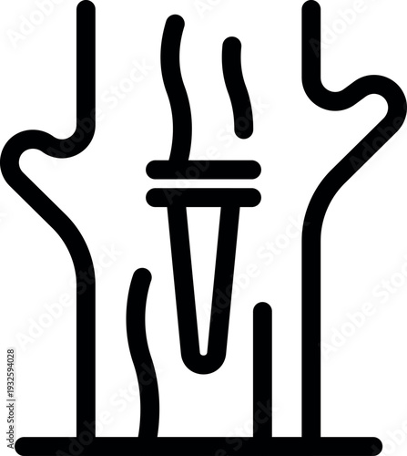 Stylized illustration of olympic torch burning brightly, symbolizing the spirit of competition and sportsmanship