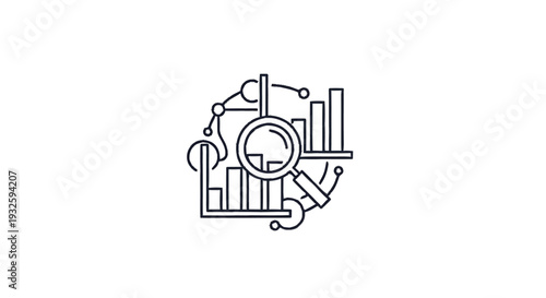 Data Analysis and Financial Growth Concept Icon.