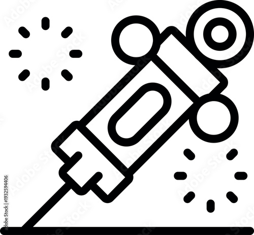 Syringe injecting a substance creating a sparkling effect, symbolizing vaccination, medical treatment, or drug administration