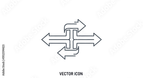 Directional Arrows Intersecting in a Central Hub.