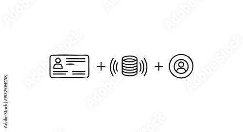 Identity Card with Wireless Signal and User Icon Combination.