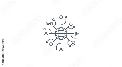Decentralized Finance Network Global Connection Concept.