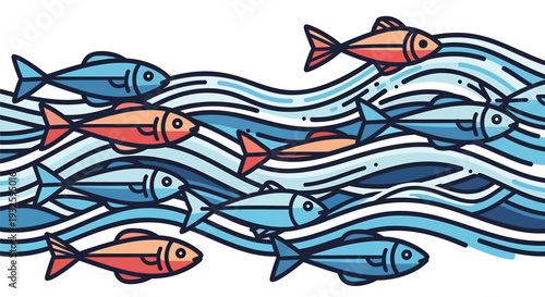 Set of fish icons vector