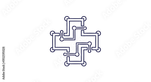 Digital Medical Cross Symbol Technology Circuitry.