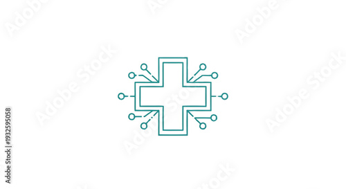 Digital Health Cross Symbol Technology Innovation.
