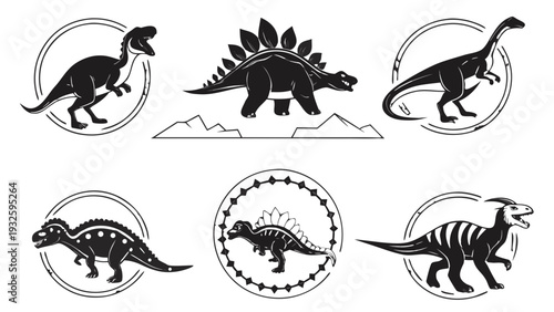 Dinosaur Vector Collection: Prehistoric Animals Silhouettes