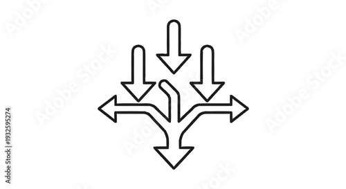 Decision Making Process with Multiple Paths and Arrows.