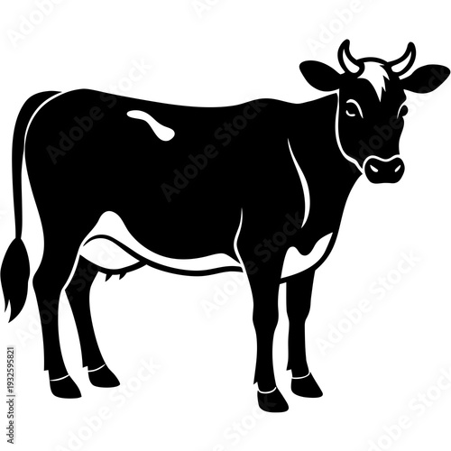 Cow Farm Animal Silhouette Vector Illustration