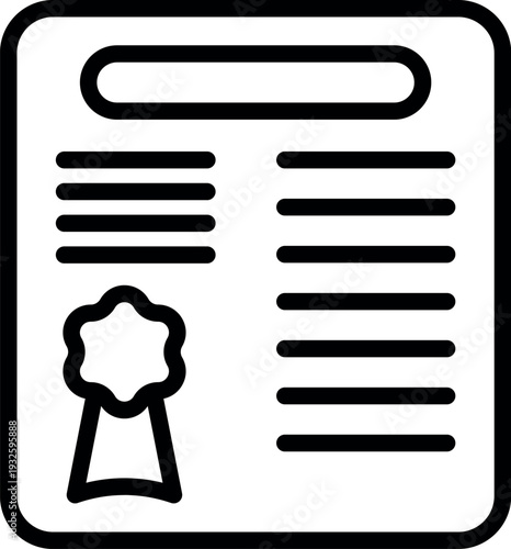 Certified document with a star badge, symbolizing achievement, quality, and official recognition