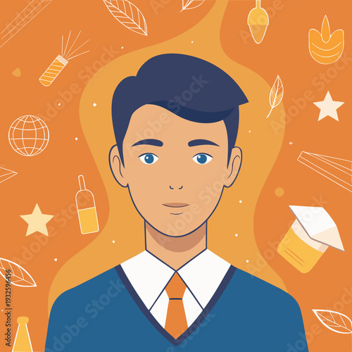 Young Businessman Portrait Vector Illustration – Professional Male Avatar Design