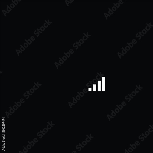 Signal Strength Indicator Icon on Black Background.