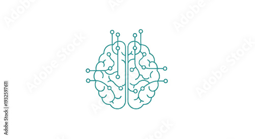 Digital Brain Network Connections Artificial Intelligence Concept.
