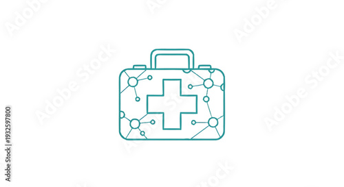Digital Health First Aid Kit Icon Representing Medical Technology.