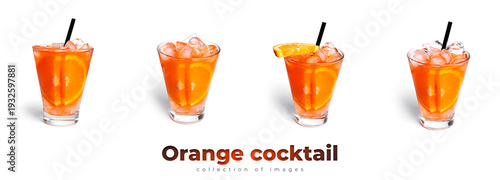 Orange cocktail isolated on a white background. High quality photo