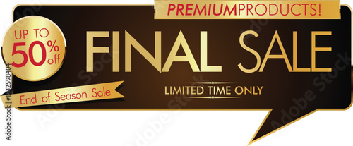 Final sale banner with up to 50 percent off premium products
