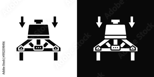 Roof Load Test Icon In Black And White Style