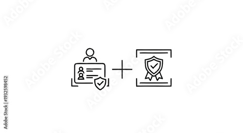 Identity Verification and Security Seal Icon Combination.