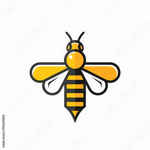 Stylized Bee Icon with Yellow and Black Stripes.