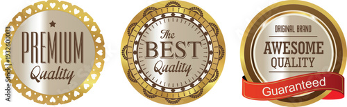 Collection of premium quality labels and badges