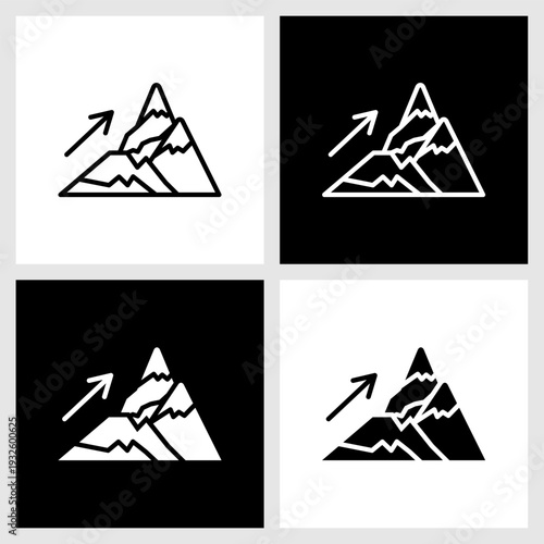 Vision Mountain Icon with Black and White Background