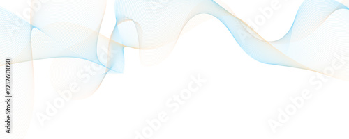 Abstract colorful wave element for design. Digital frequency track equalizer. Stylized line art background. Vector illustration. Wave with lines created using blend tool. Curved wavy line