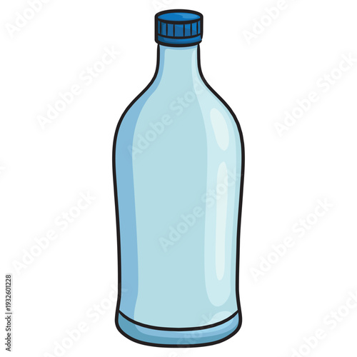Cartoon bottle with blue cap