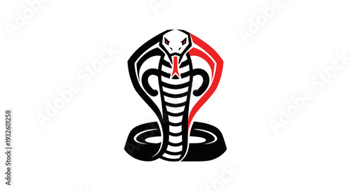 Black and Red Cobra Snake Logo Design.