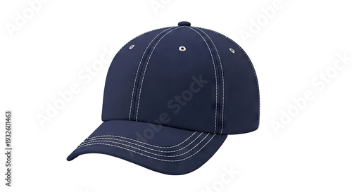 Navy Blue Baseball Cap with White Stitching