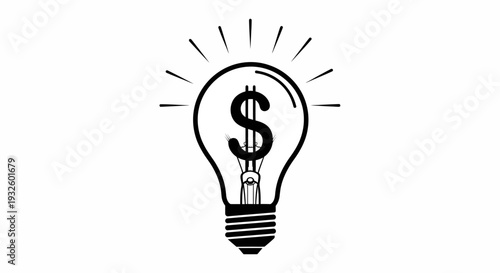 Lightbulb with Dollar Sign Symbolizing Financial Idea and Innovation.